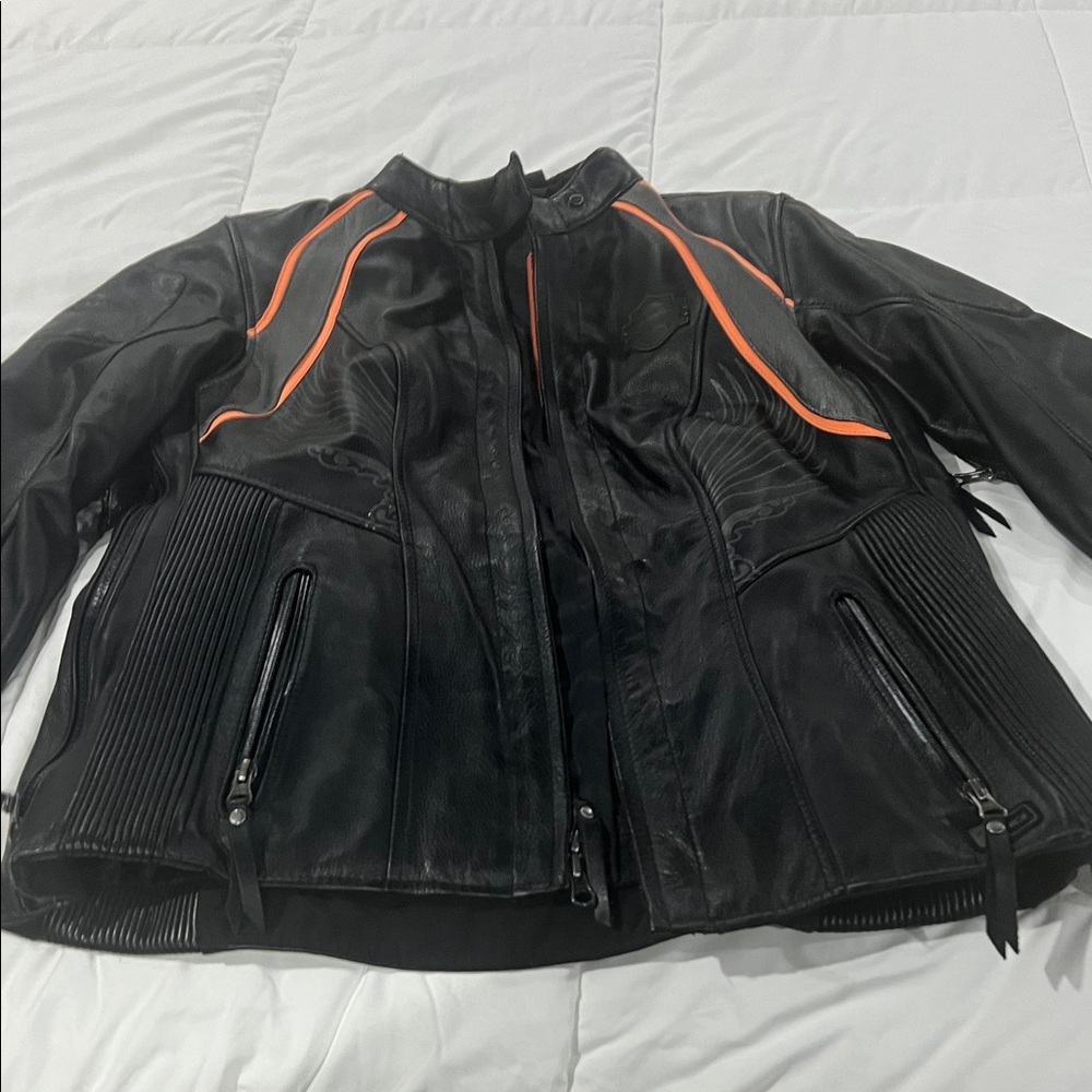 Harley-Davidson Black Jacket with Orange Trim